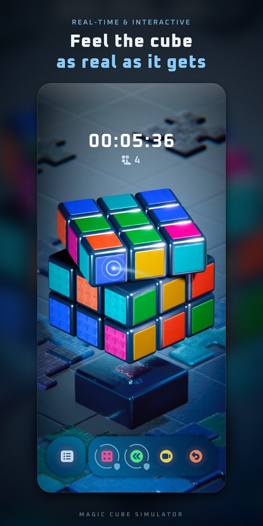 A scrambled 3×3 mid-turn with the timer running