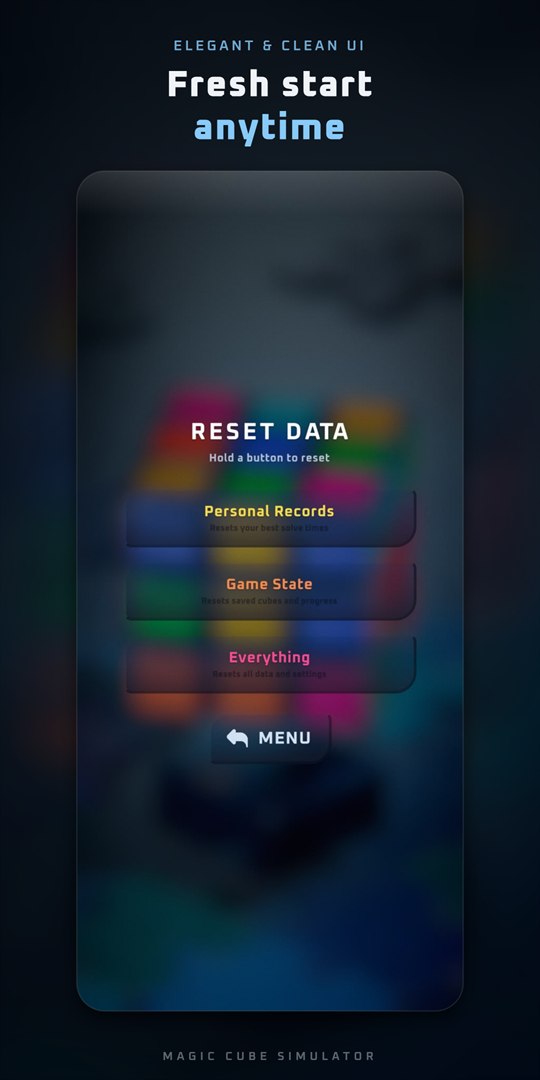 The reset screen: personal records, game state, or everything